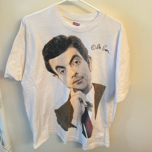 Vtg Hanes Heavyweight Preshrunk Mr Bean Rowan Atkinson BBC TV Show T-shirt Sz XL